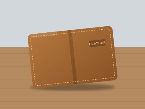 Tan leather wallet